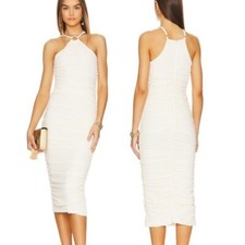 NWT Likely Carmona Stretch Knit Halter Midi Dress Cream Tan Size 6 Retail $278
