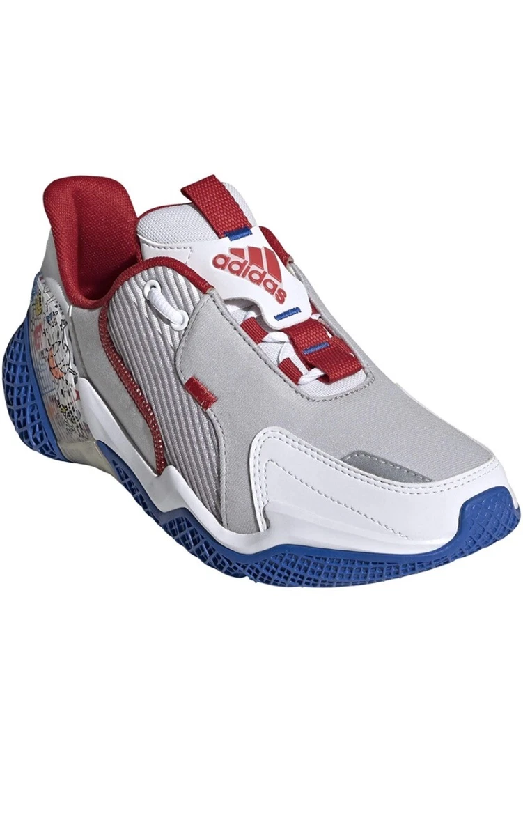 ADIDAS 4UTURE RNR J SHOE UNISEX KIDS SIZE 4 White Scarlet Glory Blue NEW W Box