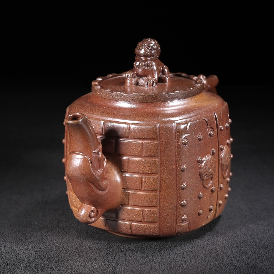 陶器工芸品 三角オブジェ Vintage Chinese Yixing Purple Clay Teapot Zisha Ceramic