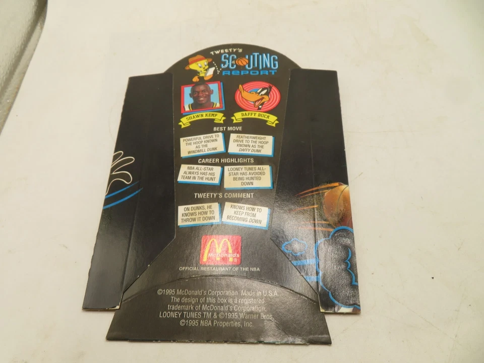 Shawn Kemp 1995 MacDonald's French Fries container Tweety's Scouting Report NBA Foto 2 de 4