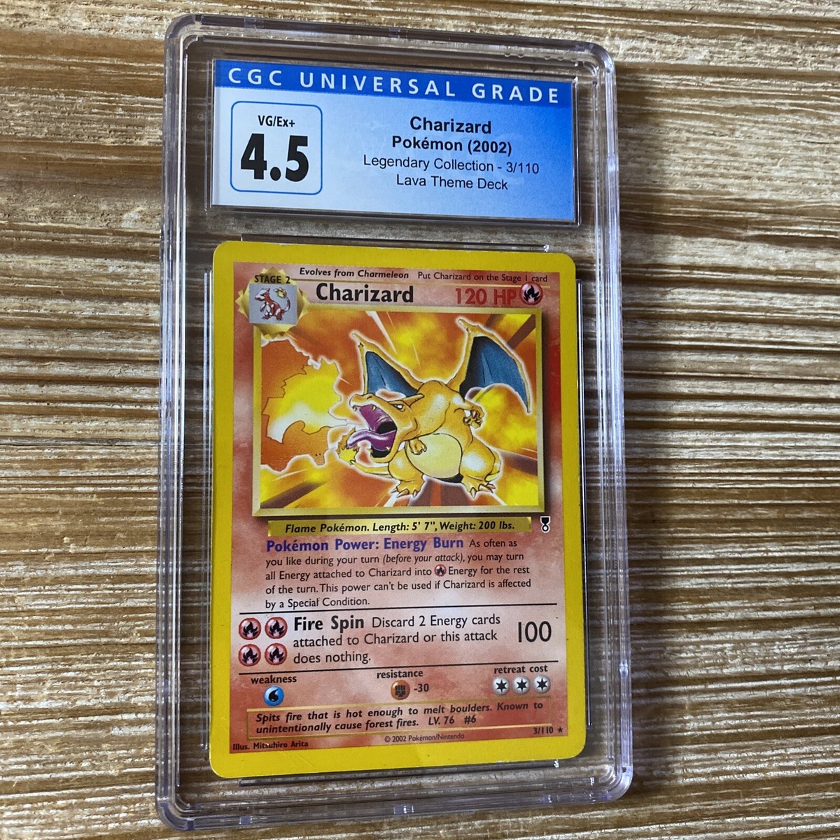 CGC 4.5 VG-EX+ Charizard 3/110 Legendary Collection 2002 Pokemon