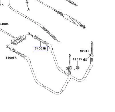 Cable freno estacionamiento derecho Kawasaki Mule 600/610/SX reemplazo 54005-7506 (0008) Foto 4 de 4