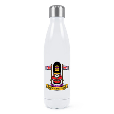 Gonk Beefeater Könige Schutz Doppelwand Wasserflasche Charles III Krönung Gnome