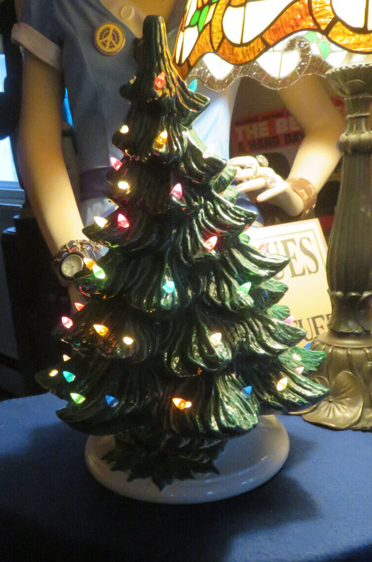 VTG 16" Light Up Ceramic Christmas Tree eBay