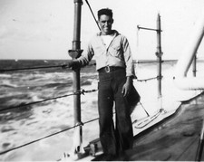 ORIGINAL VINTAGE PHOTO: Navy Sailor Man Male Portrait Ship 40s 40's WW2 WWII