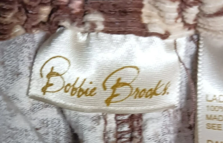 De Colección Bobbie Brooks Falda Pana Mujer 14 Marrón Floral Modesta Pradera Occidental Foto 4 de 4