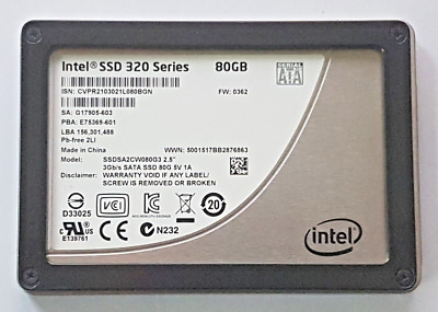 80 GB SATA III Intel 320 Series SSDSA2CW080G3 MLC SSD 2.5'' interne Festplatte