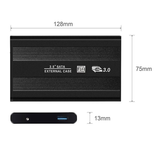 Festplatten Gehäuse Extern USB 3.0 High Speed SATA HDD Schwarz 2,5 zoll Case - Bild 7 von 12