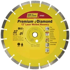 IVY Classic 37023 Premium Laser Welded Masonry Segmented Diamond Blade, 12"
