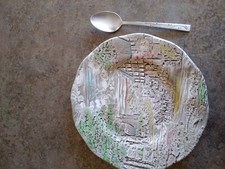 collectors plate charles dickens colourful scene picture Staffordshire