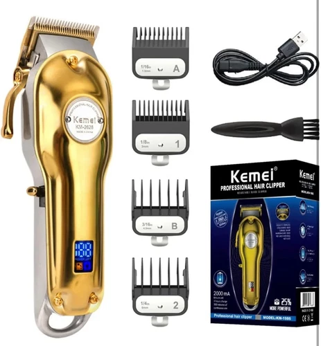 Kemei Golden Cordless Professional Hair Clippers Hair Trimmer For Men - Picture 3 of 26