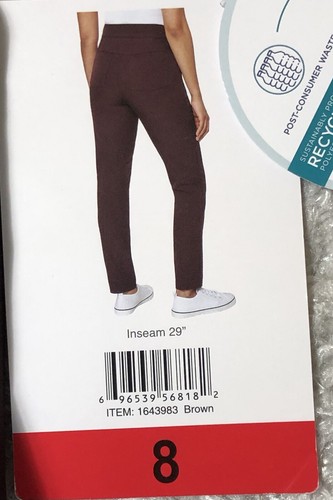 Mondetta Womens Lined Tailored Pant Sz 8 Burgundy High-Rise Comfort Stretch NWT - Picture 5 of 7