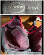 NWT 36D Anita Active Air Control Sports Bra 5533 Pink Black High Impact