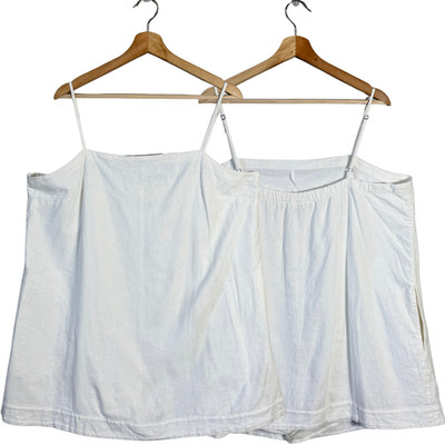 Abercrombie & Fitch Linen Mini Dress Women's XLP Petite White Babydoll Pockets