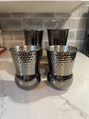 Stainless Steel Tumbler Cups Hammered Stainless Steel Set Of 4
