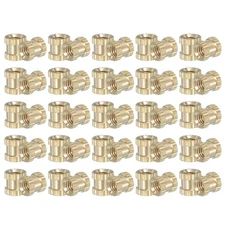 50 Pcs Threaded Heat Set Inserts M4x6x6mm Brass Knurled Insert Tip Nut