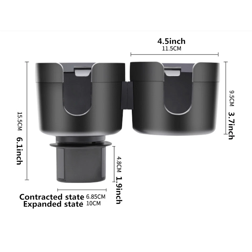 2-in-1 Car Cup Holder Expander Adapter Multifunctional Large Auto Cup Adapter Foto 2 de 4