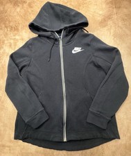 Nike Sportswear Club Fleece Full Zip Hoodie Women s Size Medium Black