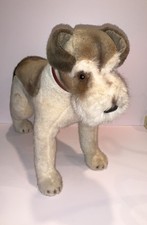 Large 24 Steiff Wire Fox Terrier Dog Plush w/ Yellow Ear Tag Made in Germany