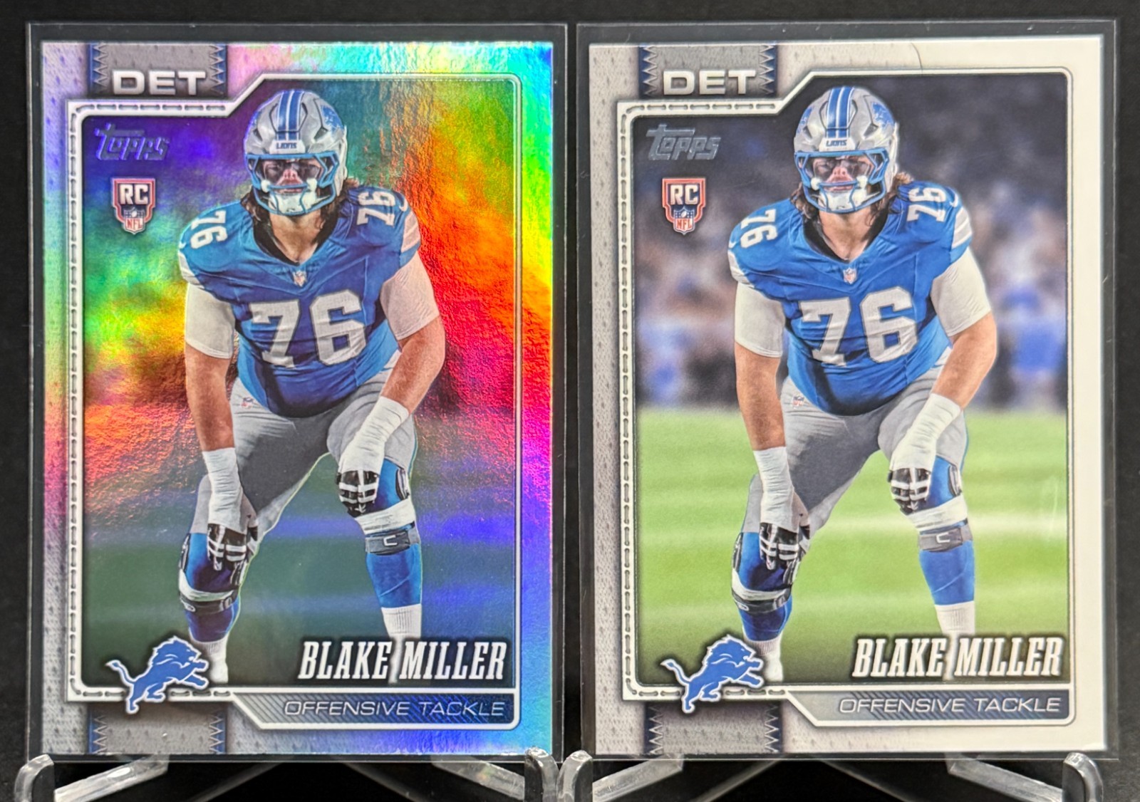 2026 Topps Flagship - Blake Miller - Rainbow Foil & Base - Lions RC