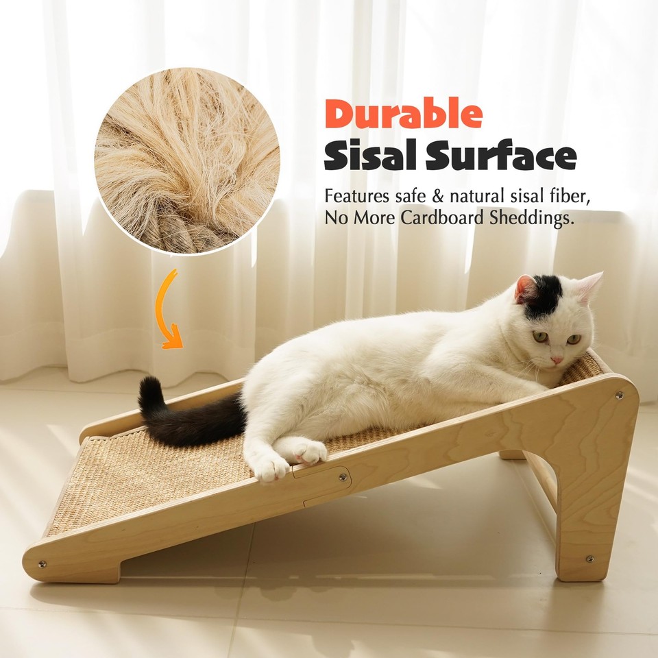 Sisal Cat Scratcher Ramp, L Shaped Scratching Post and Scratch Pad for ...