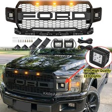 Front Grille For 2018-2020 Ford F150 Raptor Style Grill W2side Lights Letters