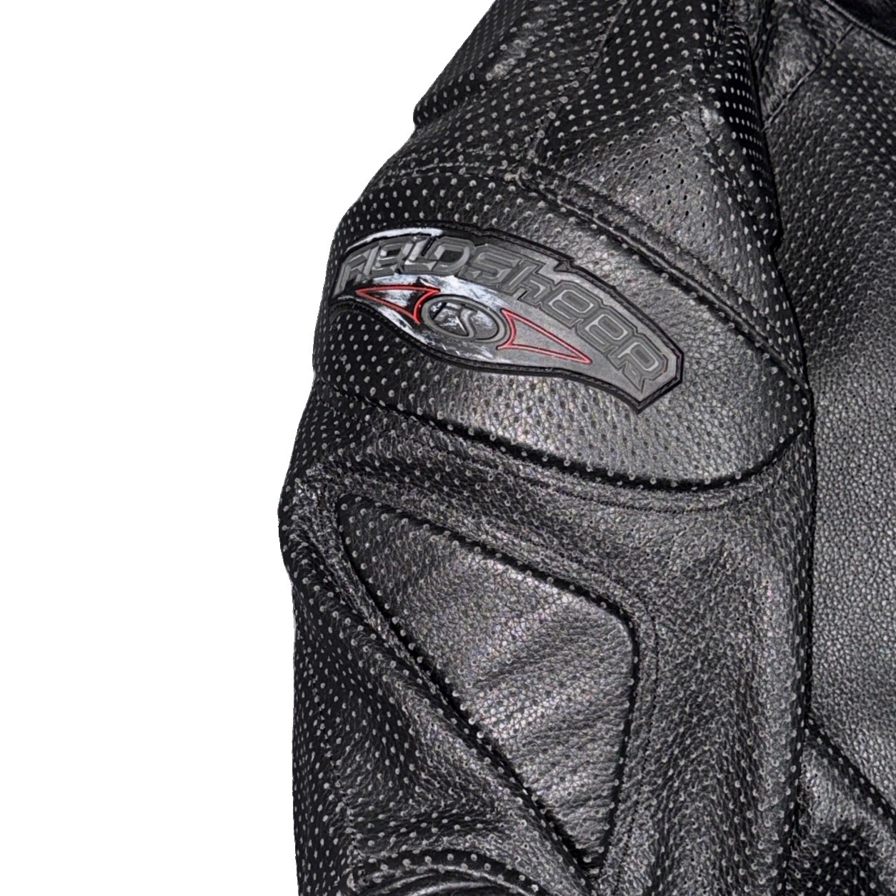 Fieldsheer Mens Perforated Leather Motorcycle Jacket Black Size 52 - product detail image 4