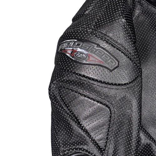 Fieldsheer Mens Perforated Leather Motorcycle Jacket Black Size 52 image 4