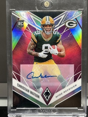 2022 Panini Phoenix Football Christian Watson Rookie Auto /50 Green Bay Packers