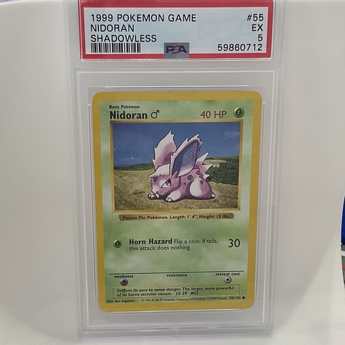 Nidoran ♂ (Shadowless) graded PSA 5 for sale on eBay