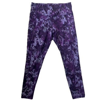 Athleta Rainier Tight Legging Printed Spliced Floral Basalt Violet Women Plus 1X