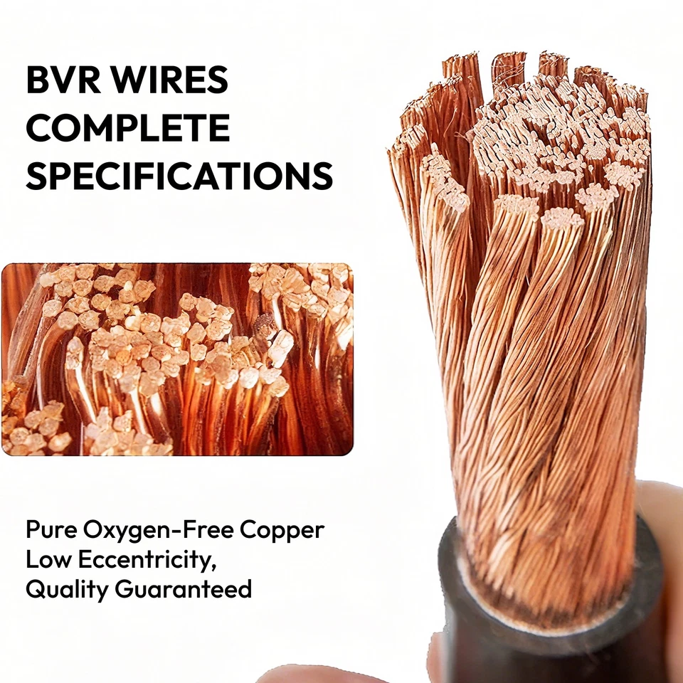 Cable eléctrico de cable flexible multihilo BVR 1,0 mm² ~ 6,0 mm² núcleos de cobre puro Foto 4 de 4