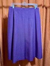Vintage 70s Personal Plum Purple Pleated Midi Skirt Union Made USA 32 Waist