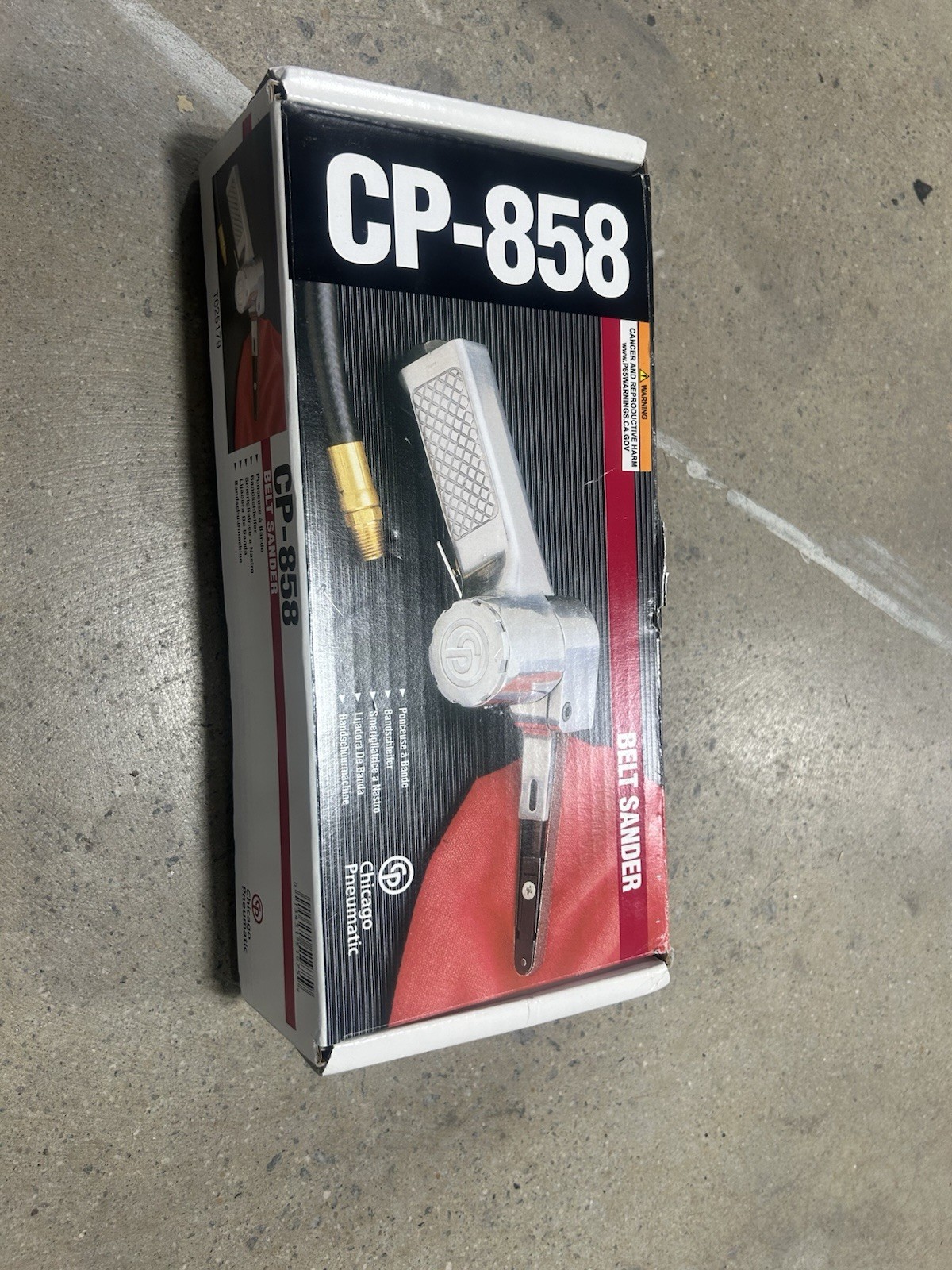 Chicago Pneumatic CP-858 Air Belt Sander Silver Black Pneumatic Power Tool