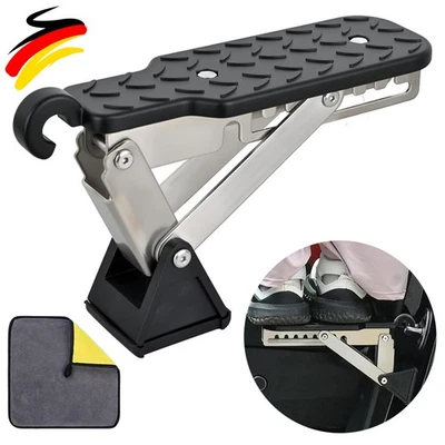 Auto Türleiter Klappbar aus Aluminium Edelstahl Rutschfest 400 lbs Tragkraft - Bild 1 von 4