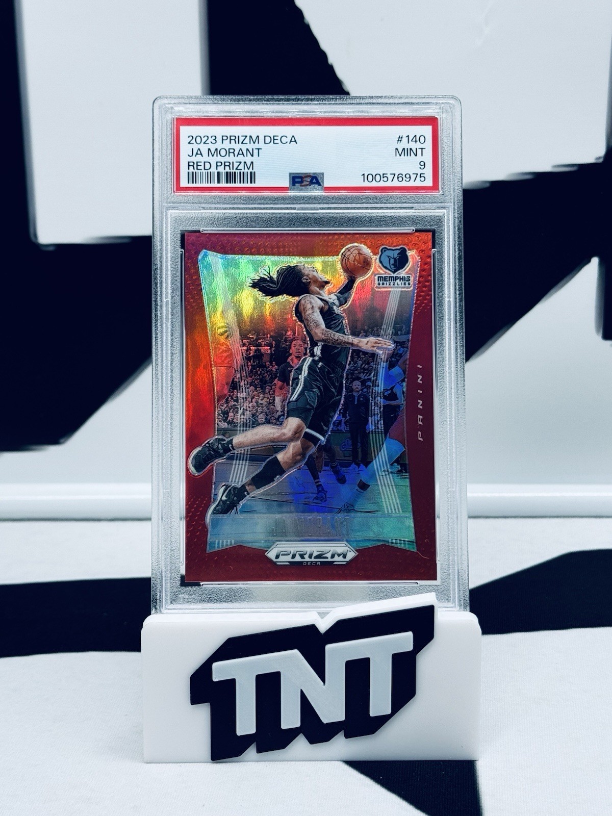 Ja Morant 2023-24 Panini Prizm Deca #140 Red Prizm /199 PSA 9