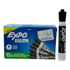12 Markers Expo Black Chisel Tip Dry Erase Ma...