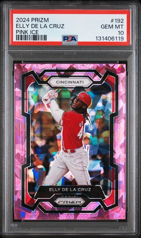 2024 Panini Prizm Elly De La Cruz Pink Ice PSA 10 Cincinnati Reds