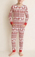 Crew Cuts 7 Kids Union Suit Fair Isle Pajamas Christmas One Piece