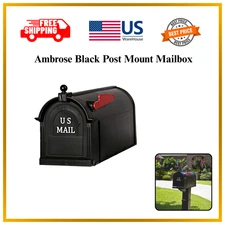 Ambrose Black Post Mount Mailbox