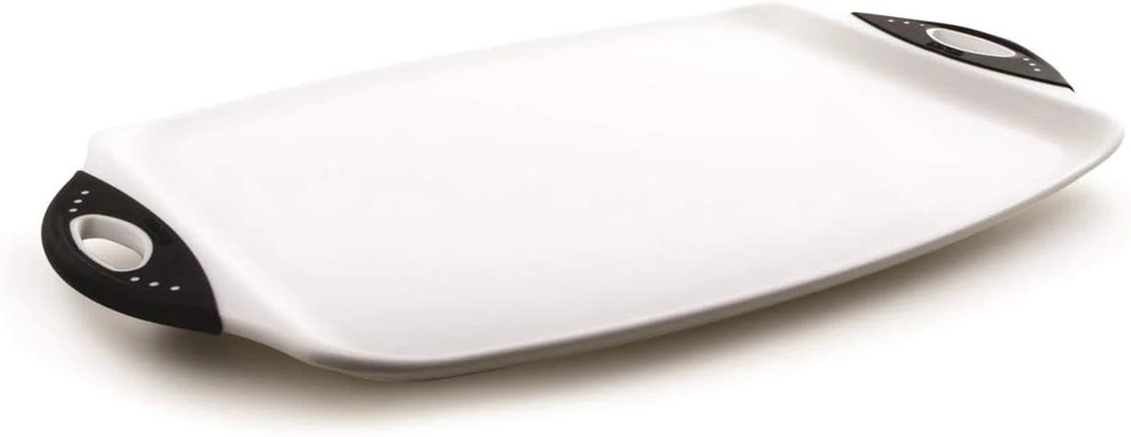 Chop & Serve Cutting Board, 12.5 by 20 Inches, White with Black Handles (329-32-