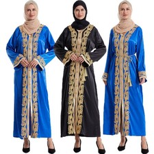 Dubai Women Muslim Abaya Long Maxi Dress Islamic Robe Robe Party Evening Gown
