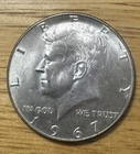 1967 Kennedy half dollar coin silver content 40%  50 cents XF +