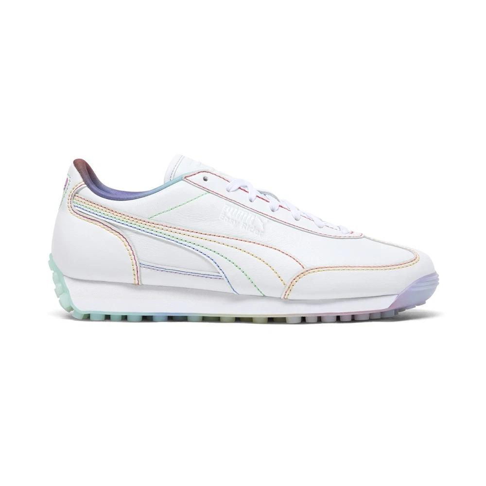 PUMA Easy Rider Pride Lace Up Mens White Sneakers Casual Shoes 40352701