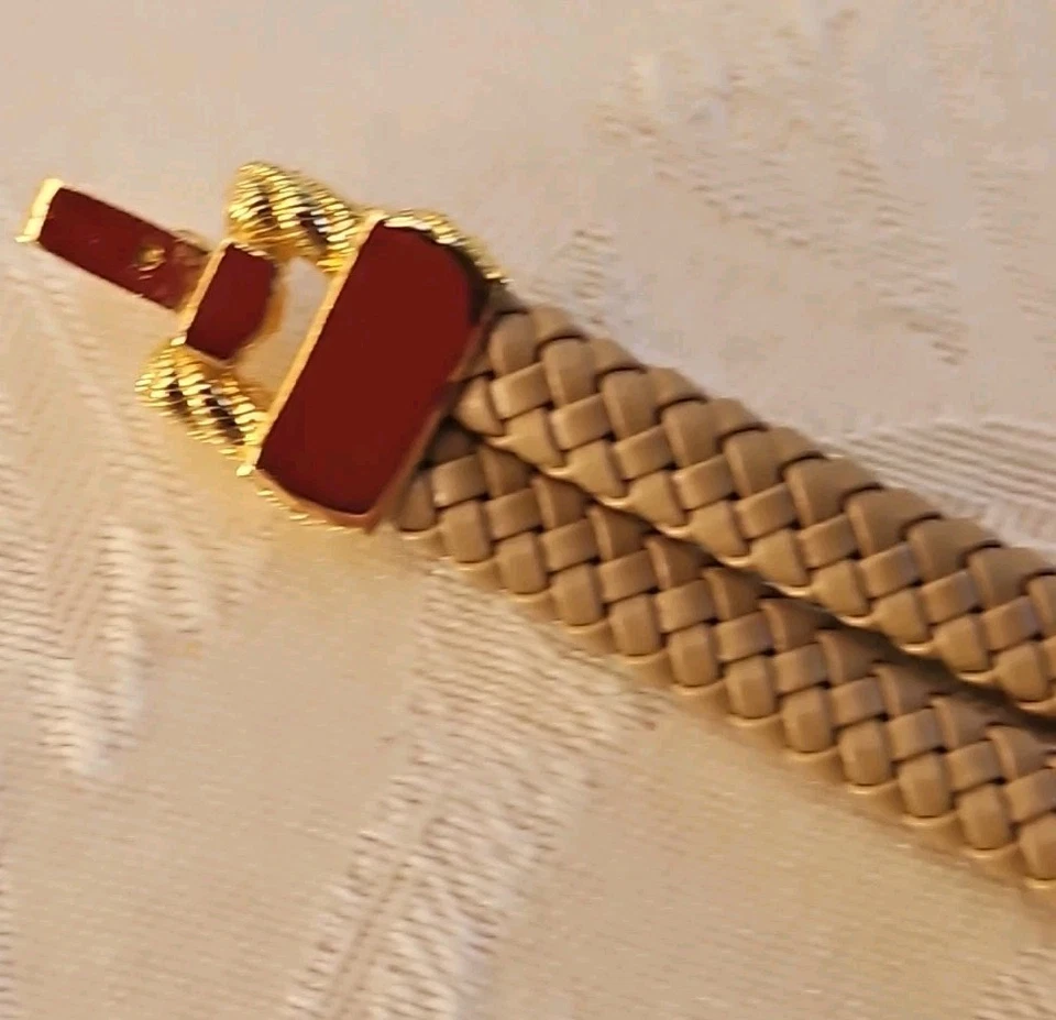 Brazalete JUDITH RIPKA Oro Vermeil Plata Esterlina Circonita Bronceada Doble Trenza Foto 3 de 4