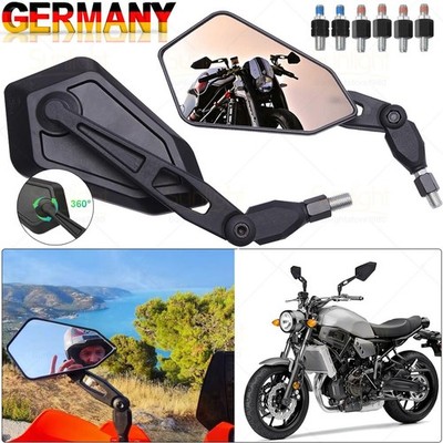2x Motorradspiegel Lenkerenden Spiegel M8 M10 Motorrad Rückspiegel Set E-Geprüft