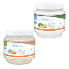 Colageno Hidrolizado Sabor Limon 450g  Fibra de Cereales Sabor Vainilla 460g.