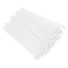 100Pcs Push Mount Zip Ties 8 Inch Cable Zip Ties Mounts Nylon, White