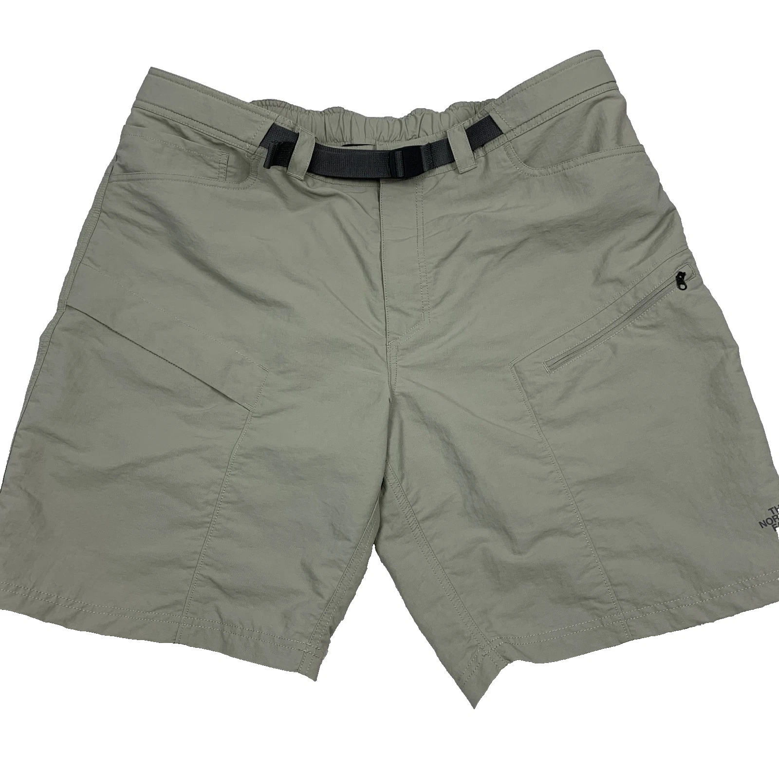 The North Face Cargo Shorts Men XXL Beige Belted Hiking Nylon Quick Dry 42 Waist