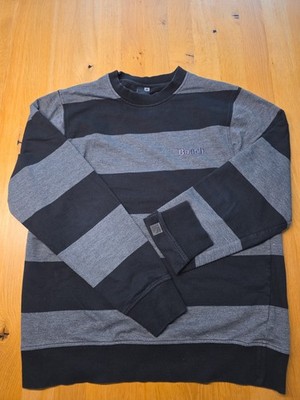 Bench PULLOVER Grau Schwarz Gr. M Herren Langarm gestreift